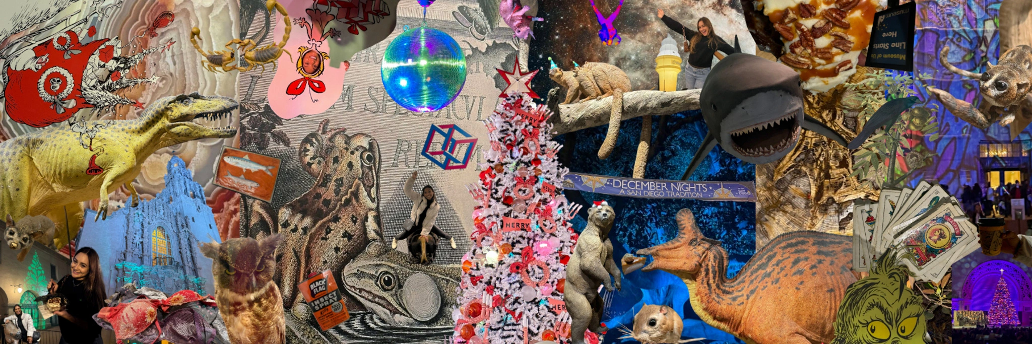 Digital collage of Natural History Museum at Balboa Park