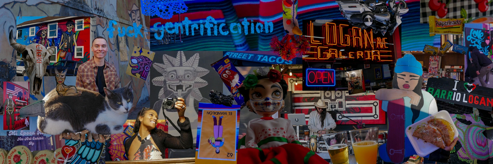 Digital collage of Barrio Logan community